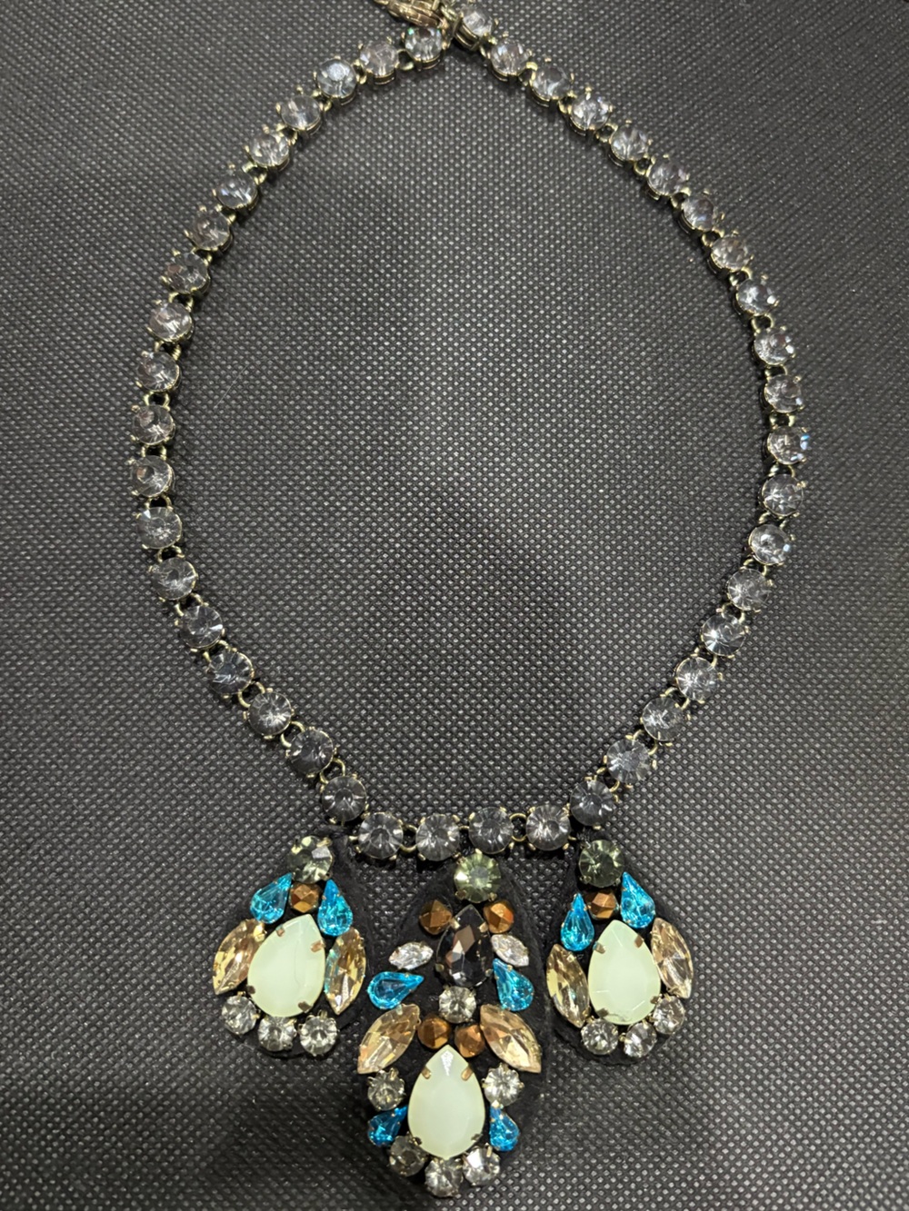 Crystal Sparkle Statement Necklace in Clear and Blue